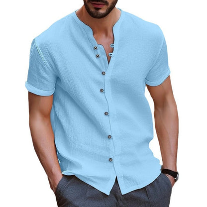 Herren Kurzarmhemd Mit Knöpfen Modern Urban