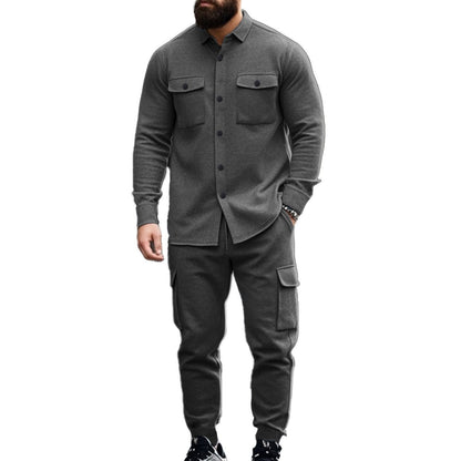 Herren Cargo-Set mit bequemem Hemd und elastischen Hosen