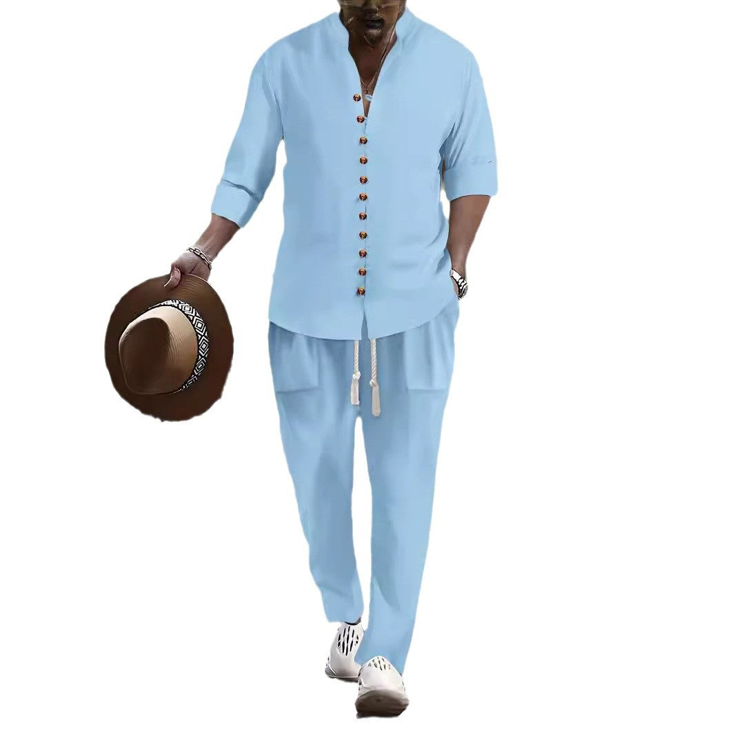 Herren Freizeit-Hemd und Hose Set Casual Elegant Berlin