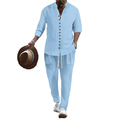 Herren Freizeit-Hemd und Hose Set Casual Elegant Berlin