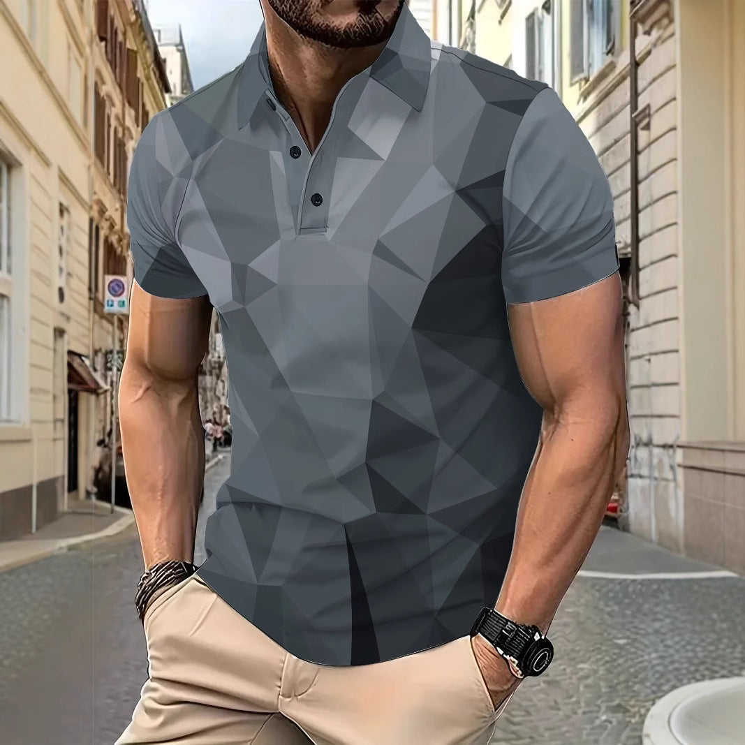 Herren Poloshirt Geometrisches Design Atmungsaktiv - BerlinGlamour