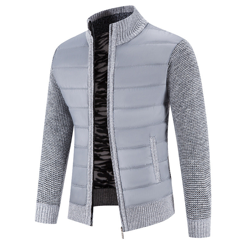 Herren Steppjacke Warm Mit Strickarm Modern