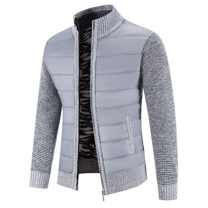 Herren Steppjacke Warm Mit Strickarm Modern