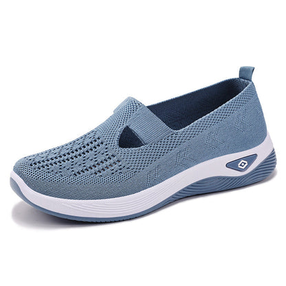 Damen Sneaker Bequem Luftig Strick Optik