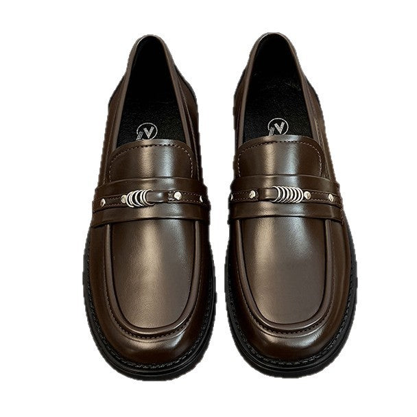 Damen Loafers Elegant Metallic Detail Schuhe Modisch