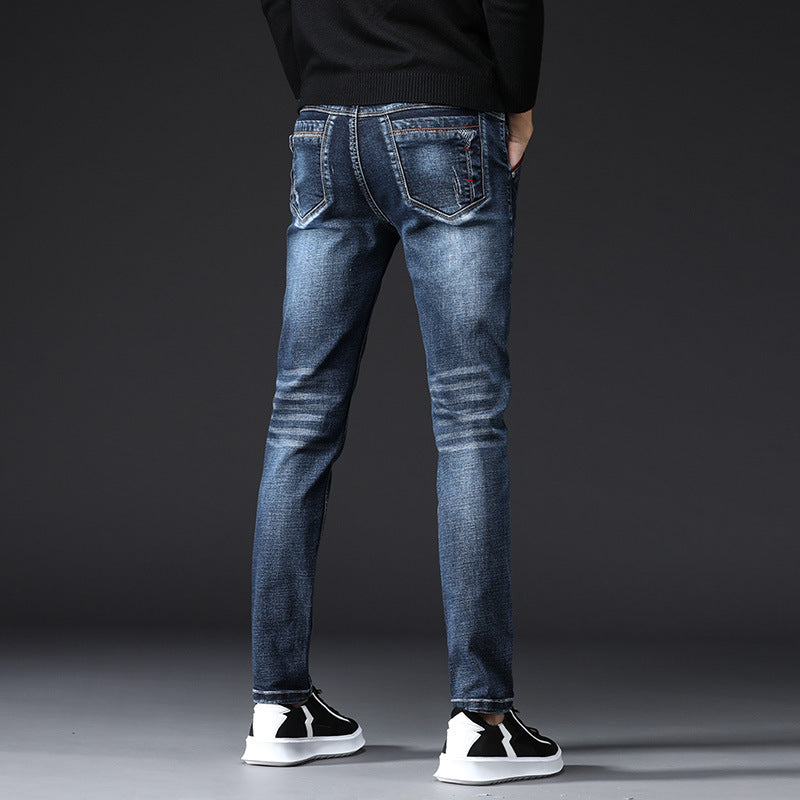 Herren Jeans Slim Fit Destroyed Effekt Darkwash