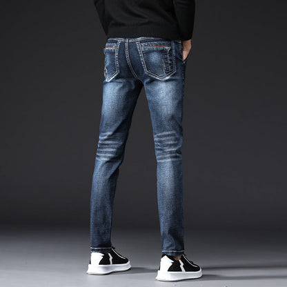 Herren Jeans Slim Fit Destroyed Effekt Darkwash