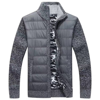 Herren Steppjacke Modern Strick Ärmel Warm