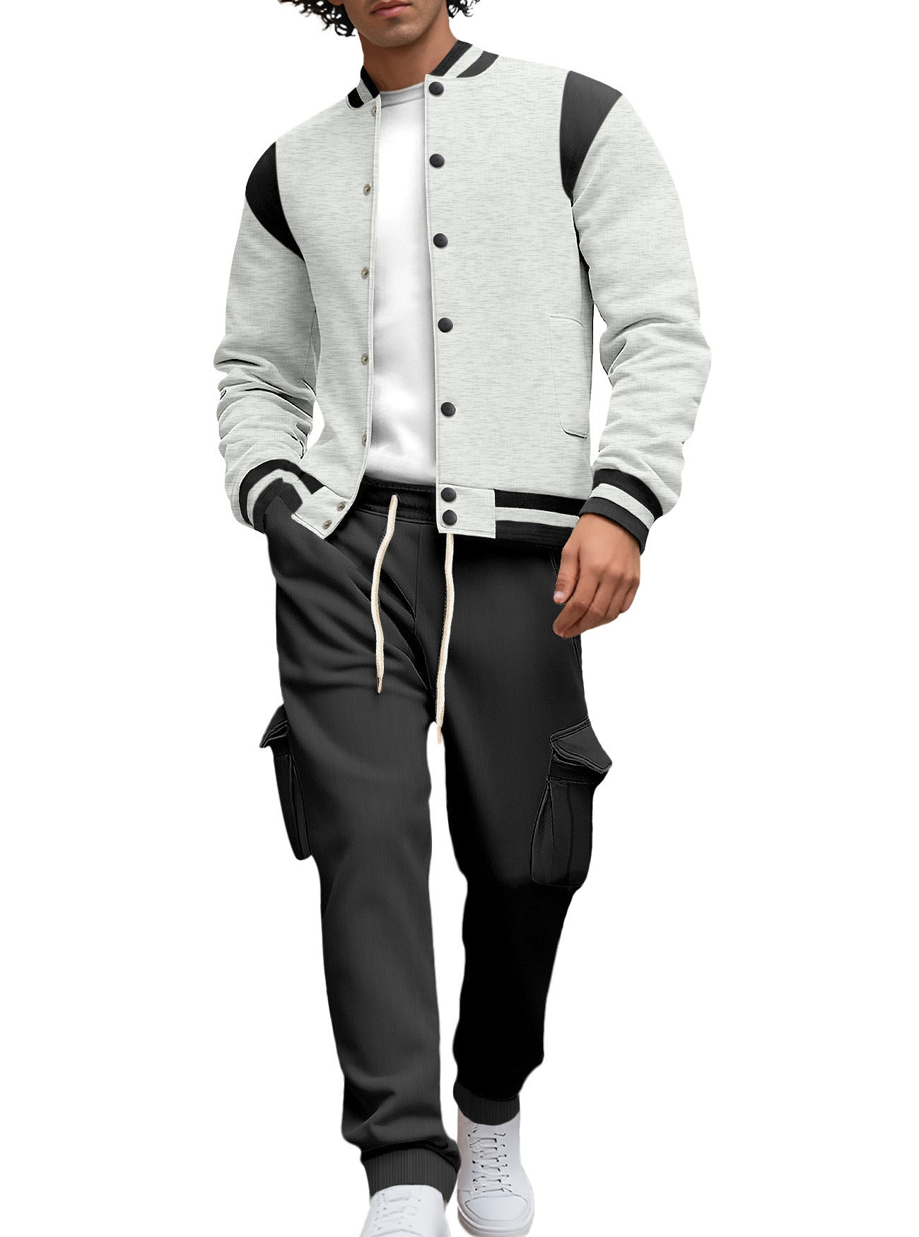 Herren Lederjacke Asymmetrisch Modern mit Nieten