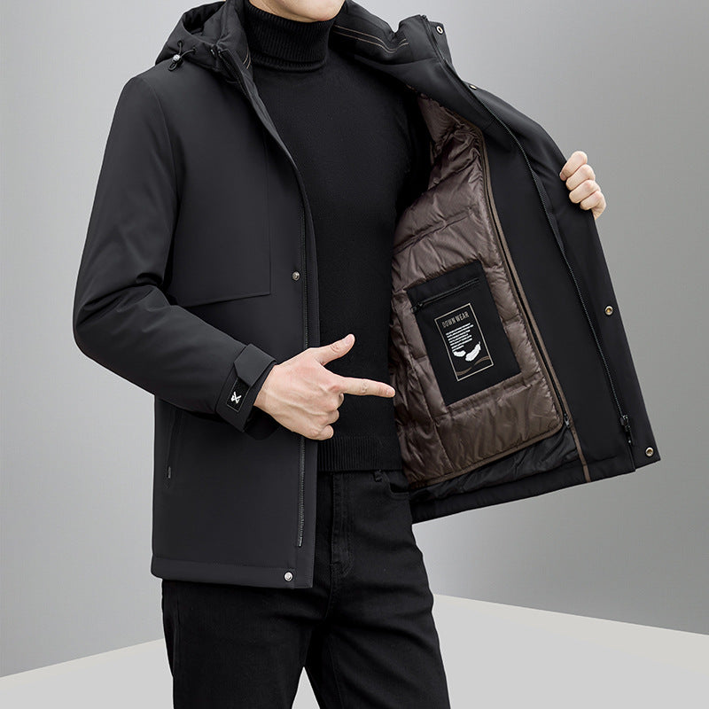 Herren Winterjacke Isoliert Verstellbares Kapuzen mit Taschen