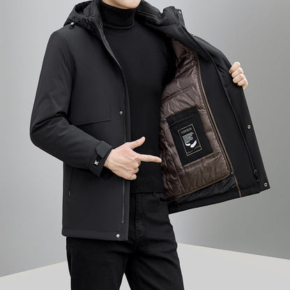 Herren Winterjacke Isoliert Verstellbares Kapuzen mit Taschen