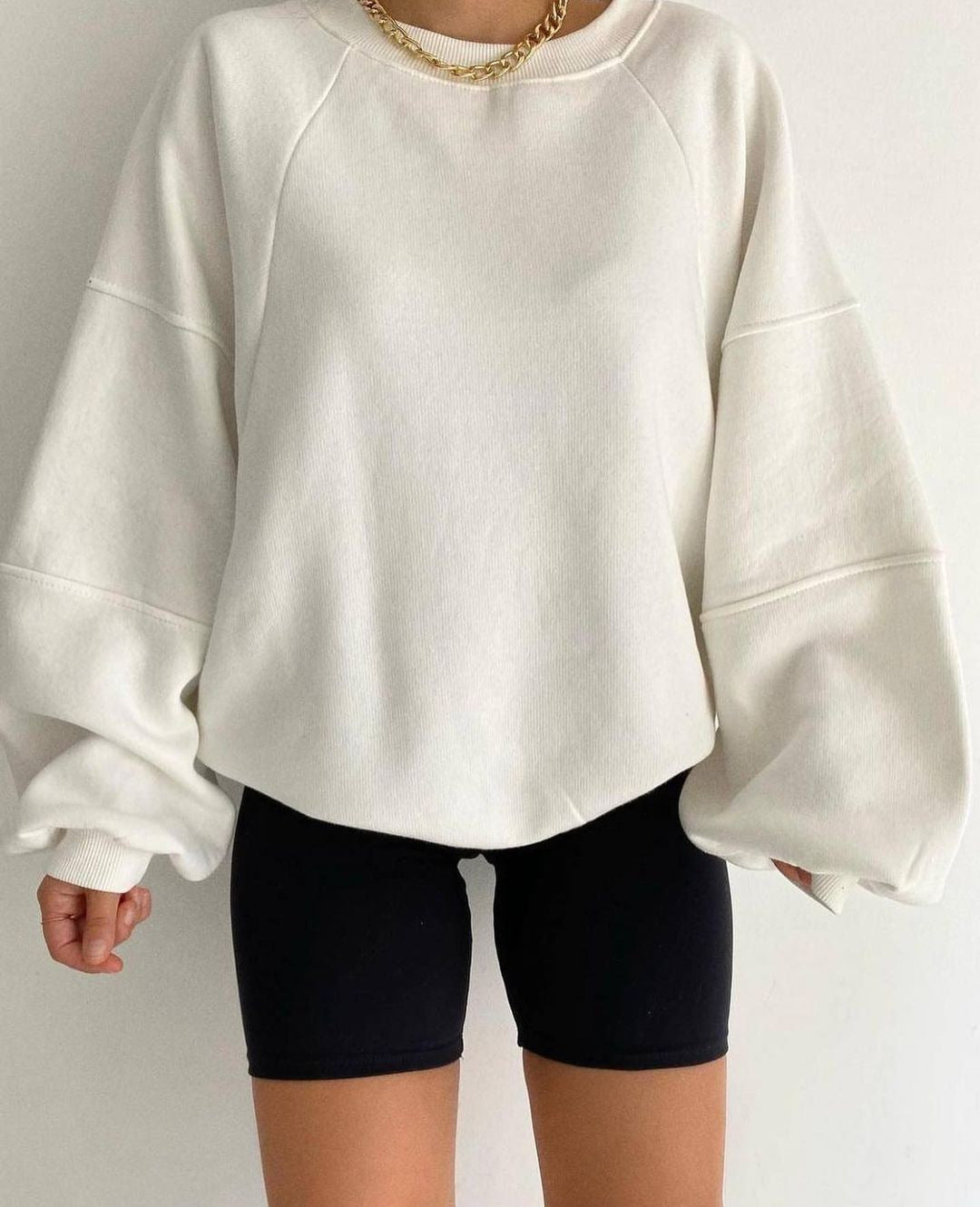 Damen Sweatshirt Oversized Große Ärmel Komfortabel