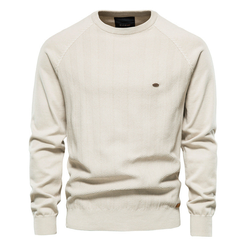 Herren Strickpullover Rundhals Elegantes Zickzackmuster