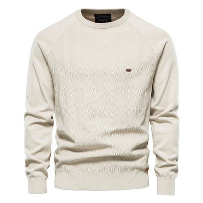 Herren Strickpullover Rundhals Elegantes Zickzackmuster