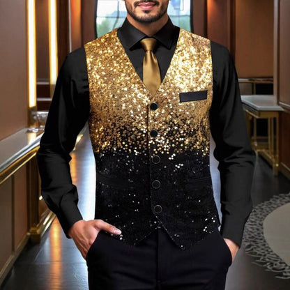 Herren Paillettenweste Glitzernd Party