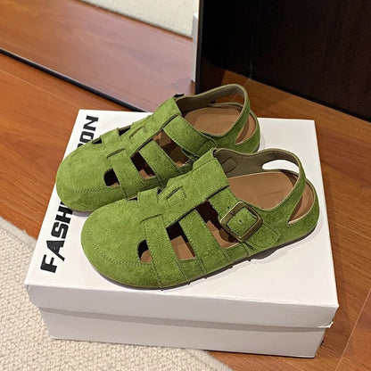 Damen Sandalen Wildleder Riemen Modern