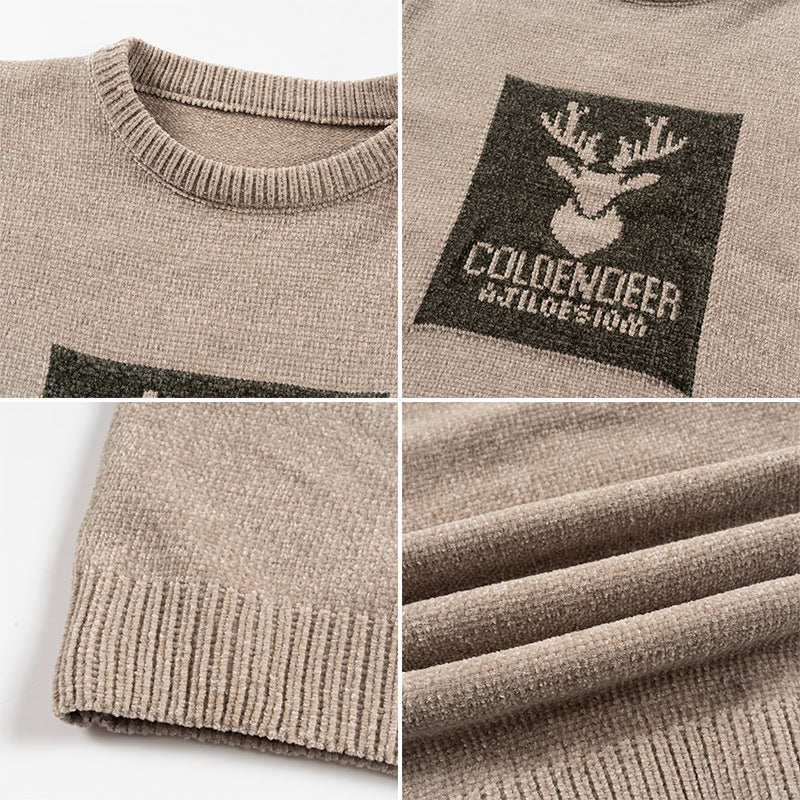 Herren Pullover Rundhals Grafik Design Berlin Style