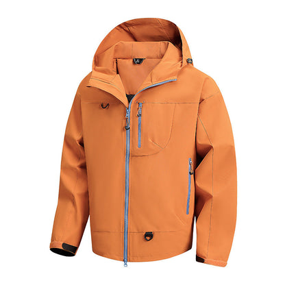 Herren Outdoor-Jacke Wasserdicht Verstellbares Kapuzen-System
