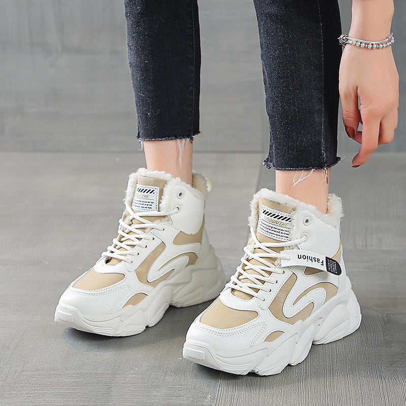 Damen Sneaker High-Top Warm Isoliert Rutschfest Winter