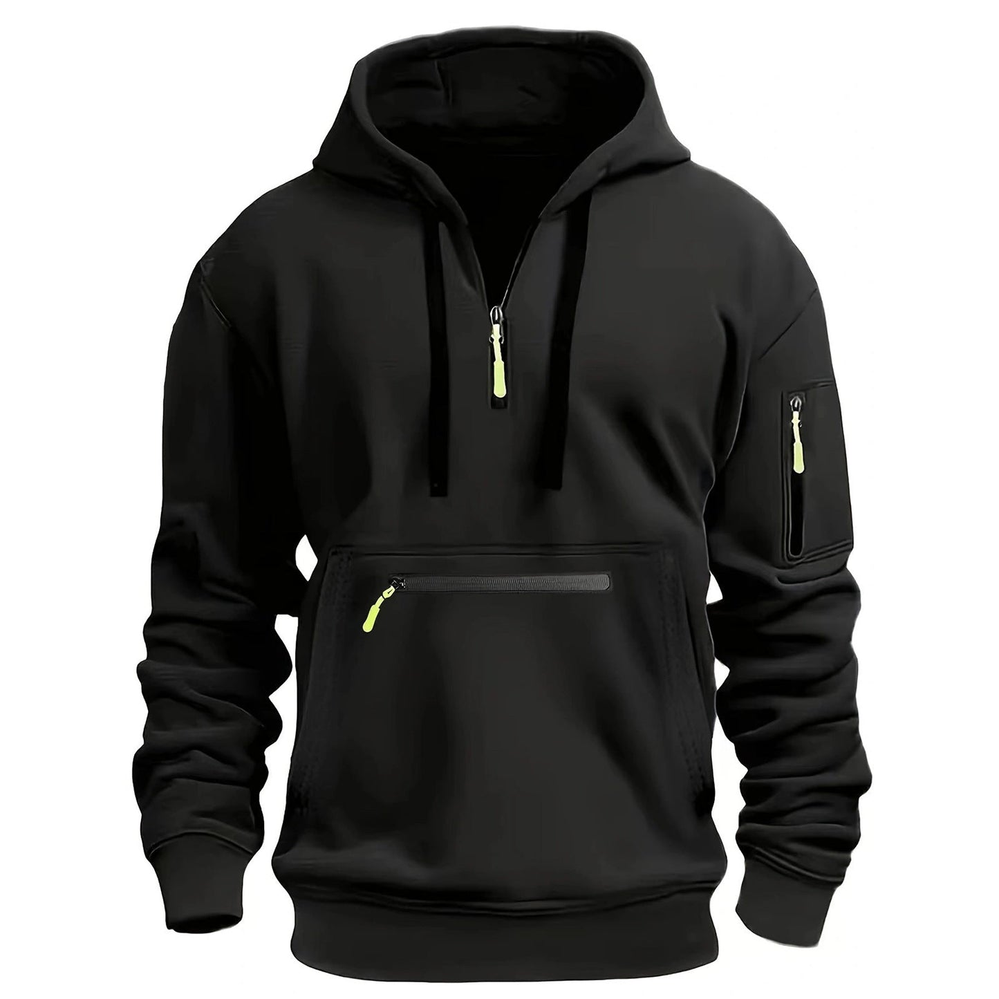 Herren Zip-Hoodie mit Reflektorstreifen und Vielzahl Taschen Sportlich