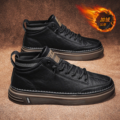 Herren Schnürboots Elegant Sportlich Lederschuhe