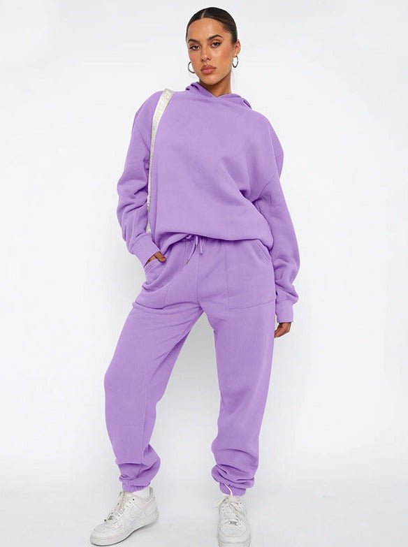 Damen Hoodie Jogger Set Oversized Bequem