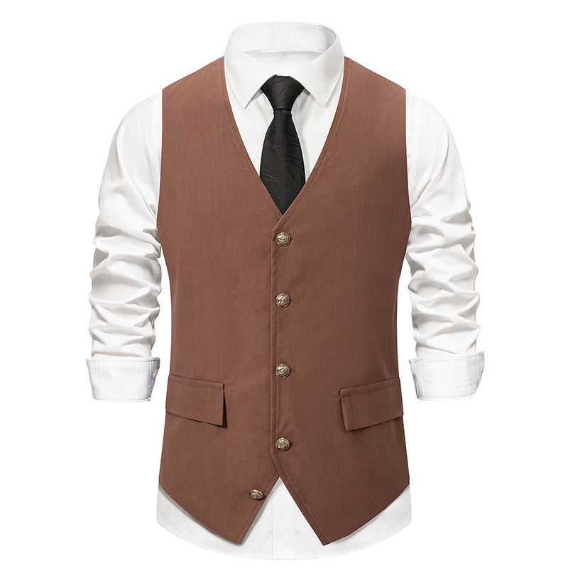 Herren Weste Knopf-Design 2-Taschen Elegant Berlin