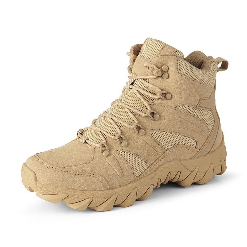 Leder Kampfstiefel Wasserdicht Militärstil Schwarz