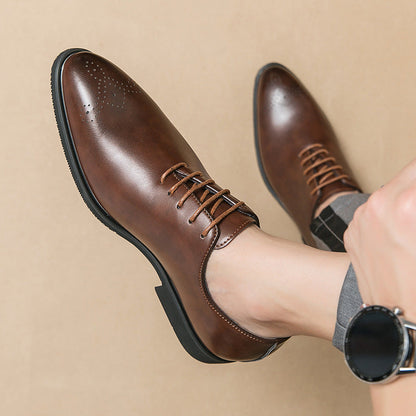 Herren Schnürschuhe Leder Elegant Modern Schwarze Schuhe