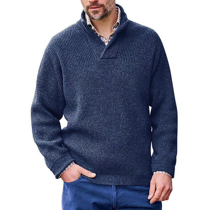 Herren Strickpullover Modern Stehkragen Rippstruktur