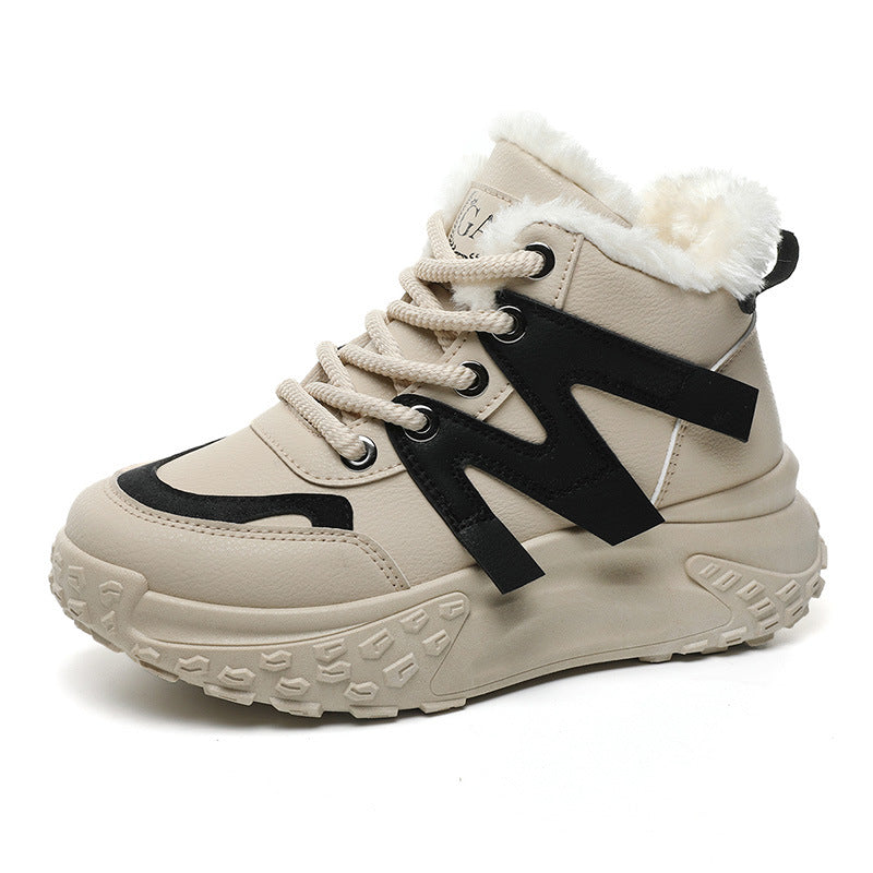 Damen Sneaker High-Top Warm Flauschig Winter