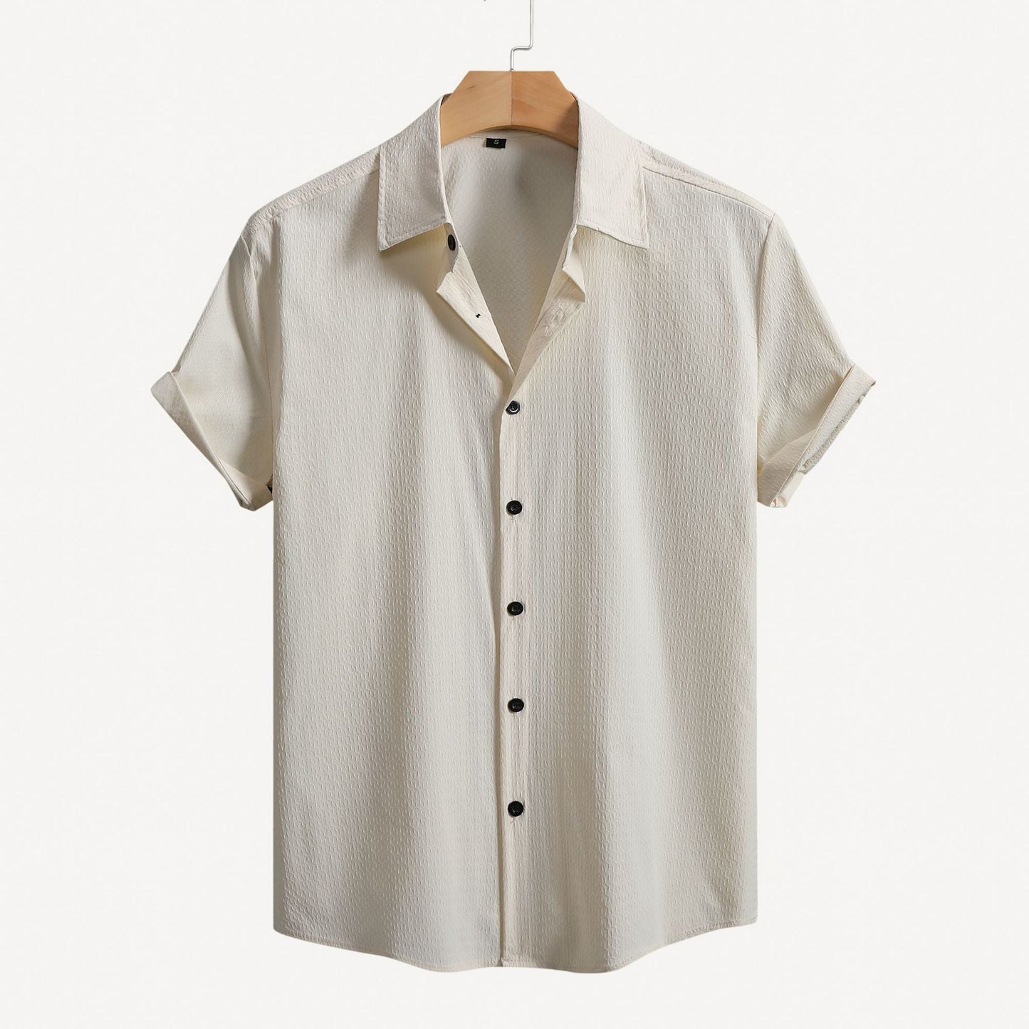 Herren Hemd Kurzarm Elegant Struktur Design