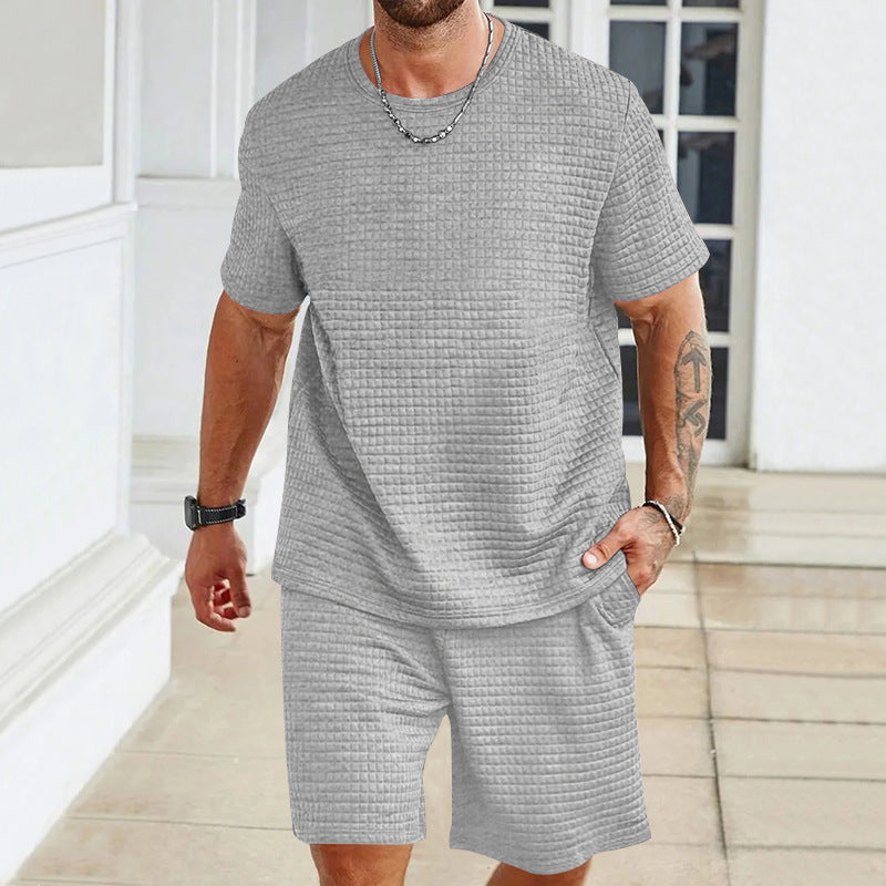 Herren Kurzarmshirt und Shorts Set Sommer Freizeit