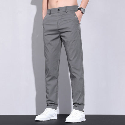 Herren Chino-Hose Elastisch Mit Seiten-Taschen Modern