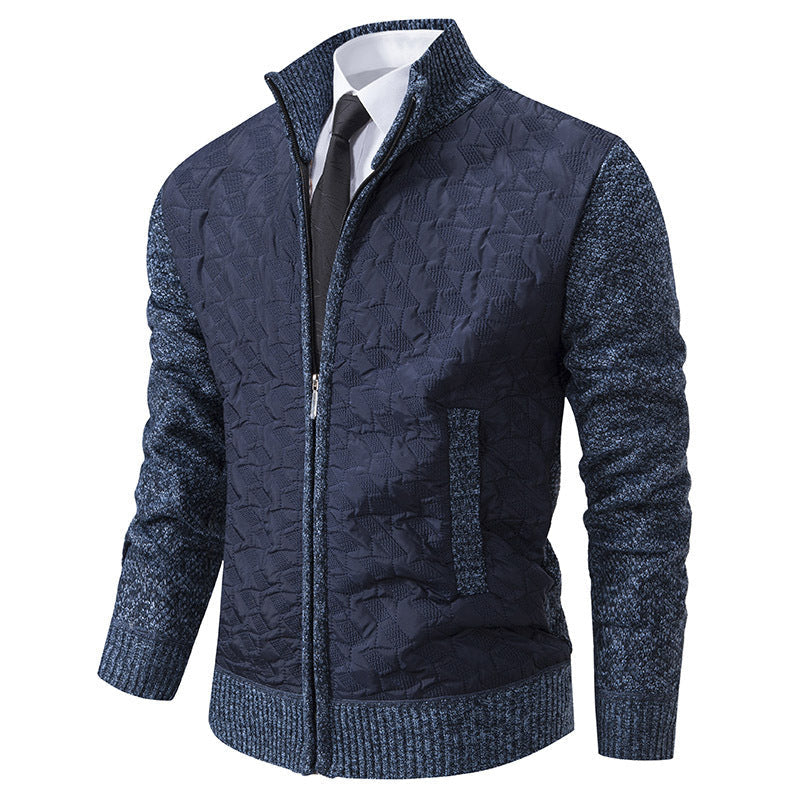 Herren Hybridjacke Elegante Steppjacke Mit Strickärmeln
