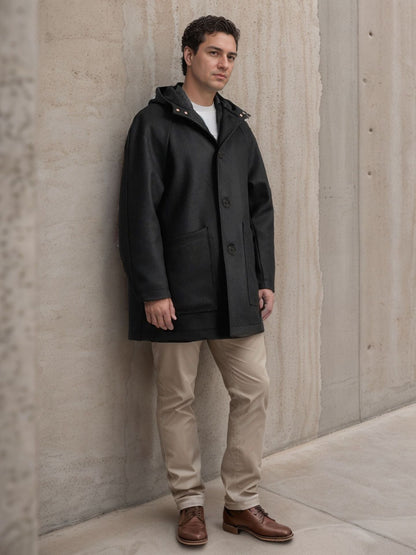 Herren präktische und elegante Softshell-Jacke mit Kapuze Berlin-Glamour.