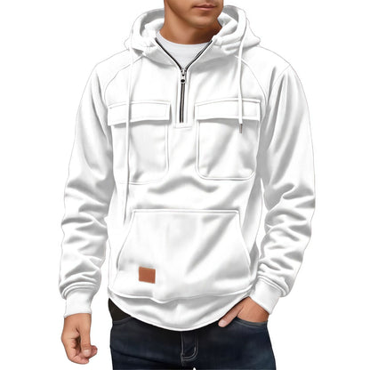 Herren Fleecepullover Warm mit Reißverschluss und Taschen