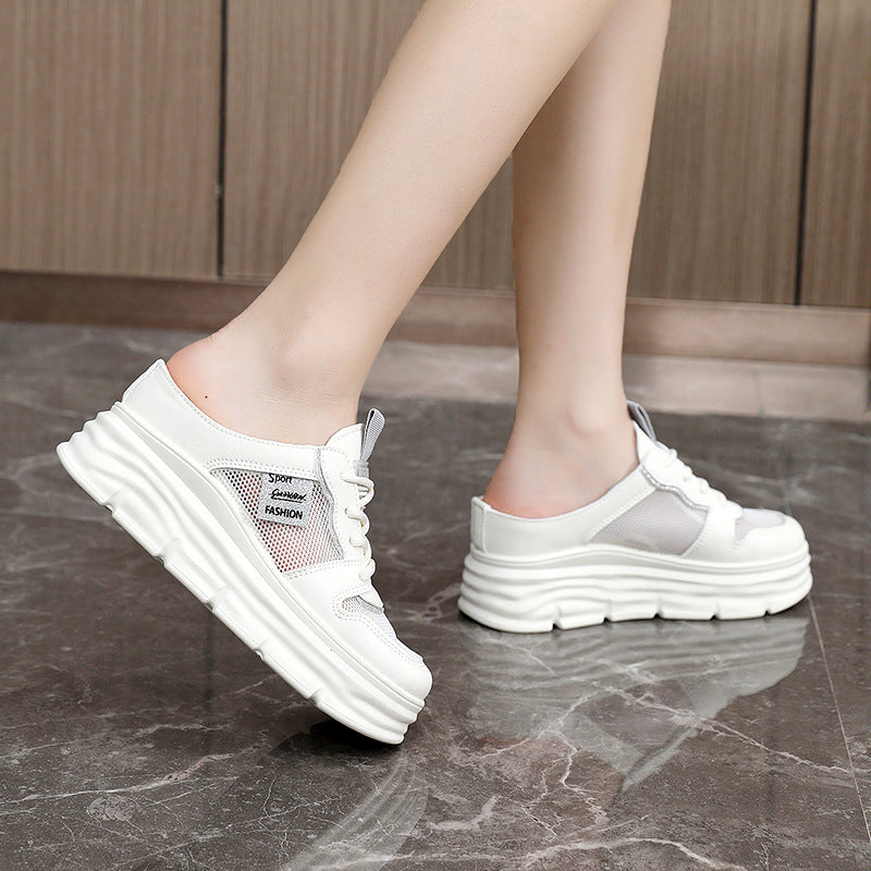 Damen Sneaker Plattform atmungsaktiv Mesh Bequem