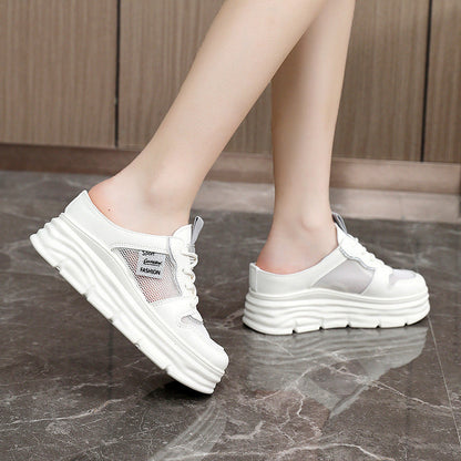 Damen Sneaker Plattform atmungsaktiv Mesh Bequem