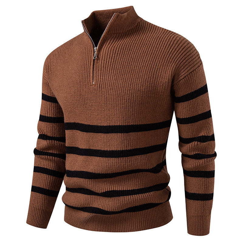Herren Strickpullover Modern Streifen Design Langarm