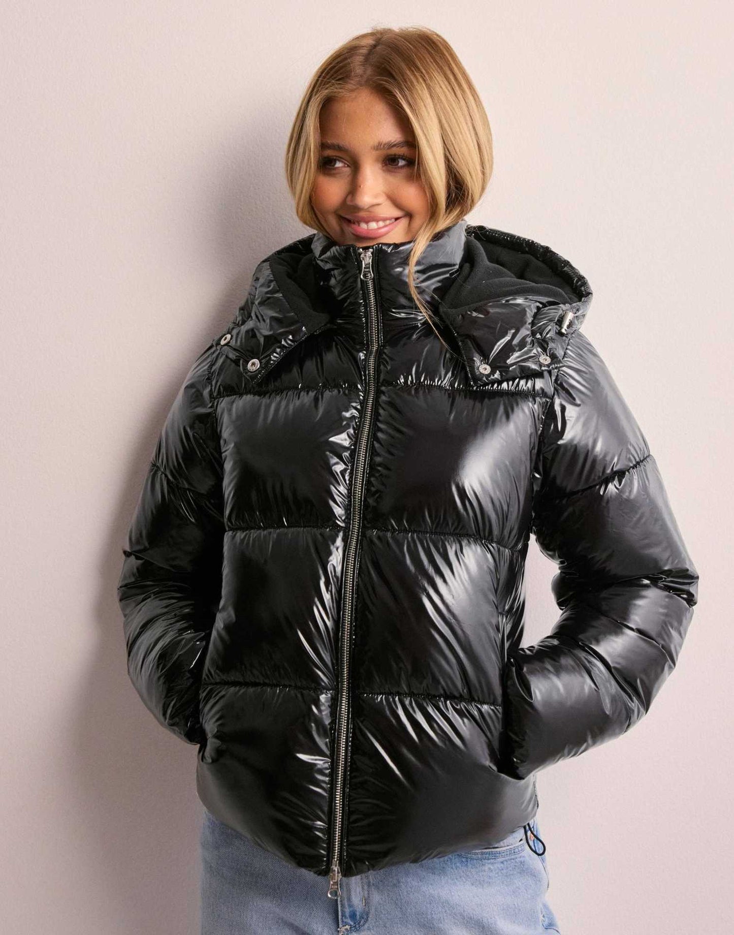 Damen Pufferjacke Warm Isoliert Kapuze Winter
