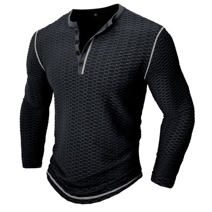 Herren Langarmshirt Mit Struktur Optik Trendig Modern