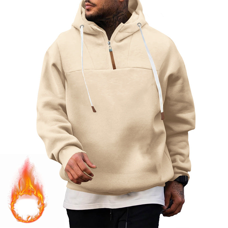 Herren Hoodie Hochkragen Reißverschluss Modern Sportlich