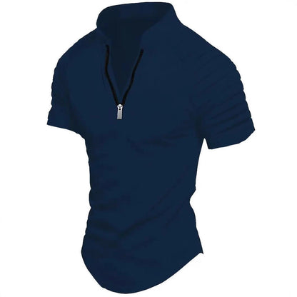 Herren Sportshirt Kurzarm Zip Modern
