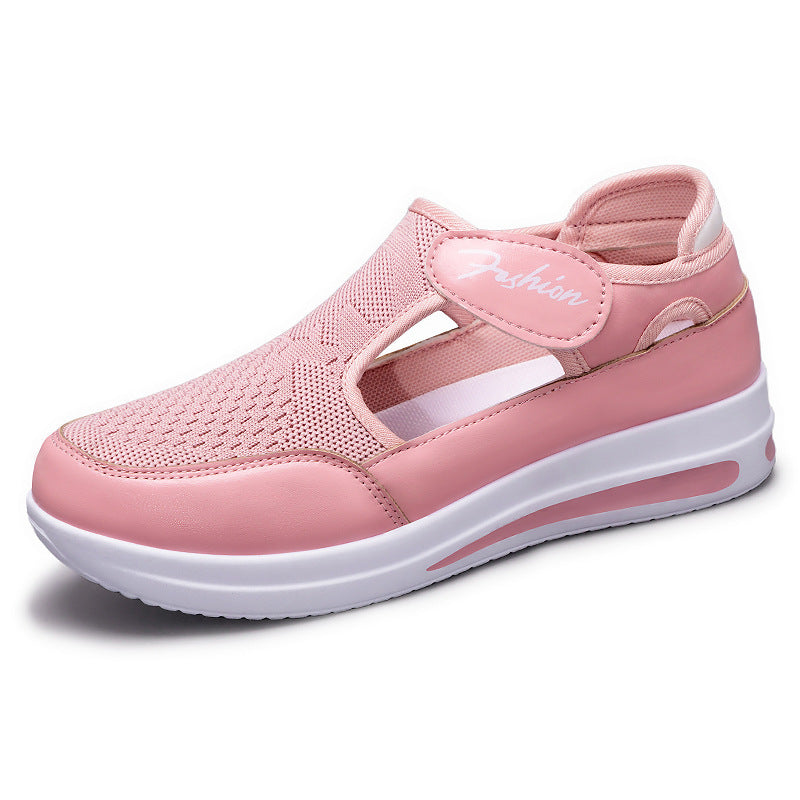 Damen Sneaker Bequem Freizeitschuhe Klettverschluss Sportlich
