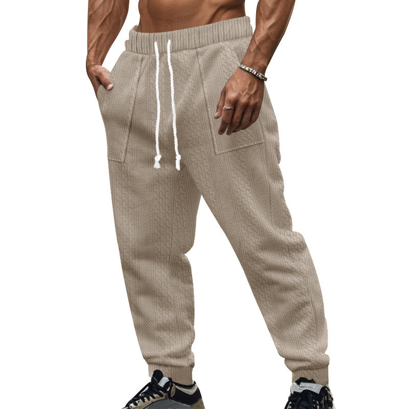 Herren Freizeithose Modern Strickdesign Schwarz - BerlinGlamour