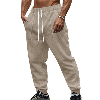 Herren Freizeithose Modern Strickdesign Schwarz - BerlinGlamour