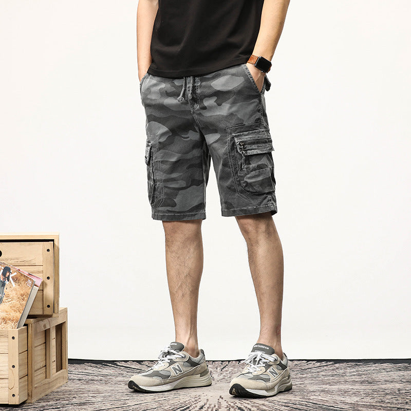 Herren Cargoshorts Camouflage Freizeit Shorts Bequem Verstellbar