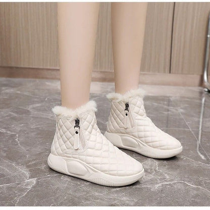 Damen Winter Sneaker Kuschelig Warm mit Reißverschluss