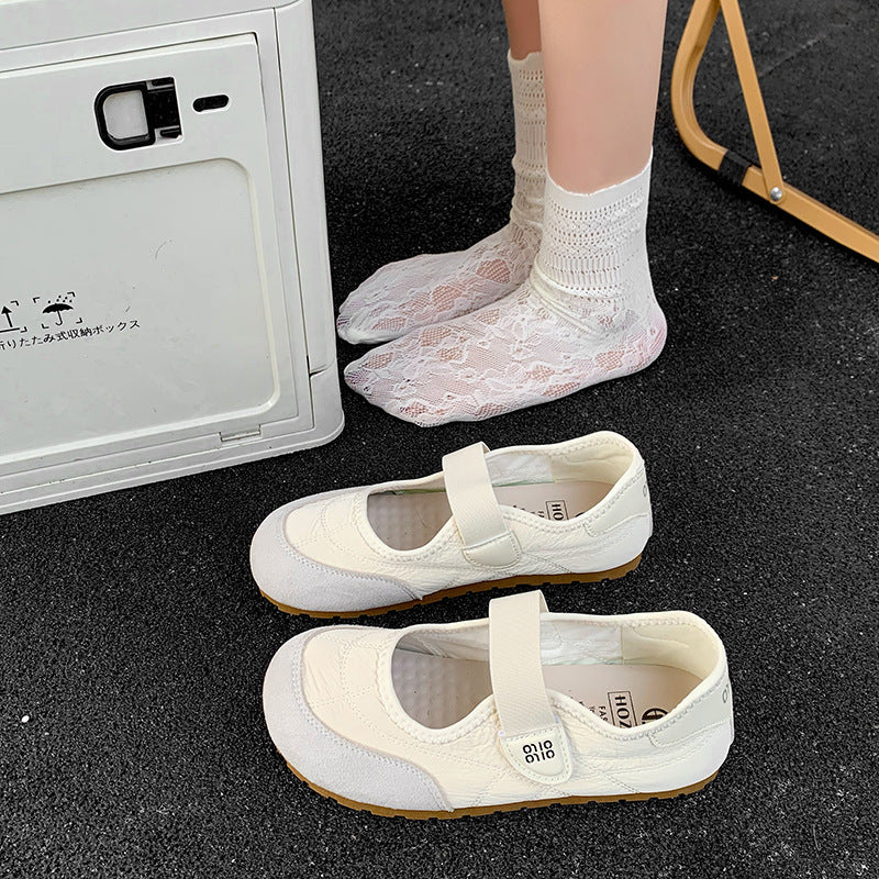 Damen Ballerinas Komfort Atmungsaktiv Verstellbar
